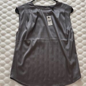 Express Gray Satin Sleeveless Blouse